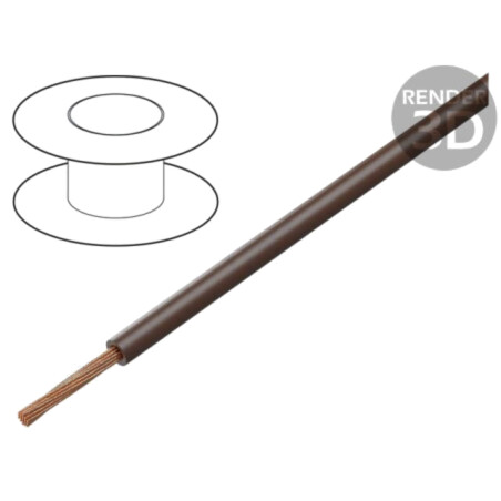 Cablu; FLYW; 1x1,5mm2; litat; Cu; PVC; maro; 60V; 2,7÷3mm