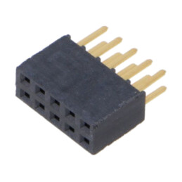 Conector: şiruri pini; mamă; PIN: 10; 2,54mm; aurit; THT; soclu