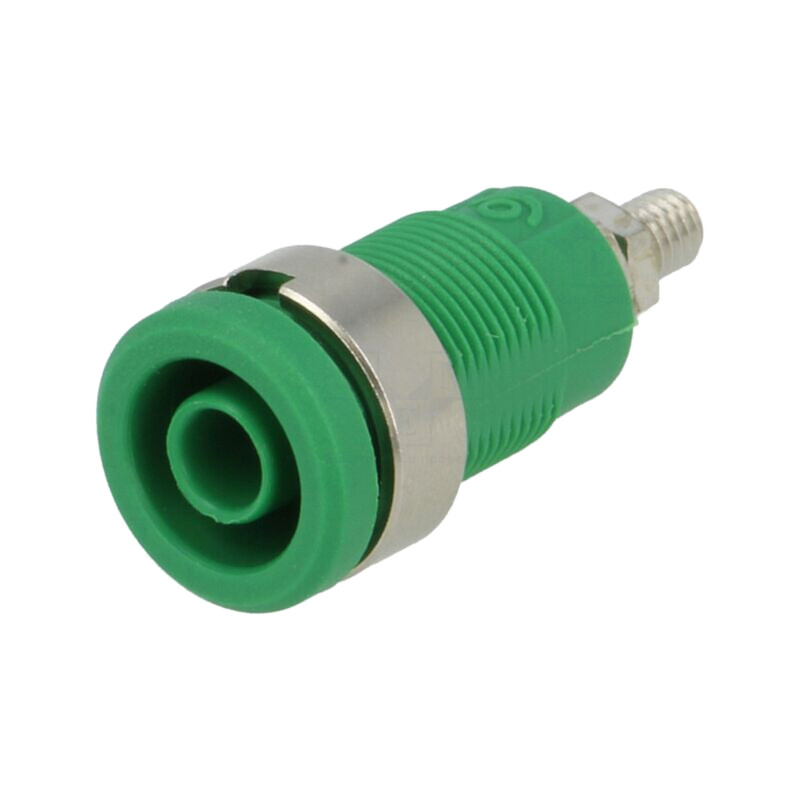 Conector: banană 4mm; soclu; 36A; 1kV; verde; nichelat; cu izolaţie Conector: banană 4mm; soclu; 36A; 1kV; verde; nichelat; cu izolaţie