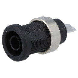 Conector: banană 4mm; soclu; 36A; 1kV; neagră; nichelat