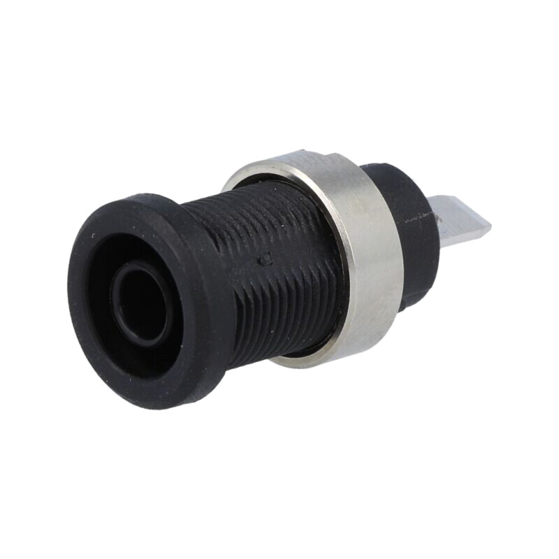Conector: banană 4mm; soclu; 36A; 1kV; neagră; nichelat Conector: banană 4mm; soclu; 36A; 1kV; neagră; nichelat