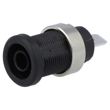 Conector: banană 4mm; soclu; 36A; 1kV; neagră; nichelat