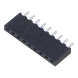 Conector: şiruri pini; mamă; PIN: 9; 2mm; gold flash; THT; soclu
