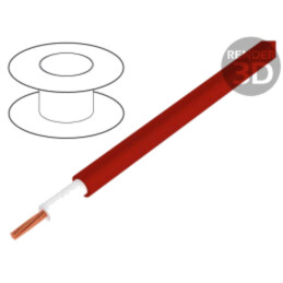 Cablu; 1x1mm2; litat; OFC; PVC; roşu; 49V; -15÷70°C; izolaţie dublă