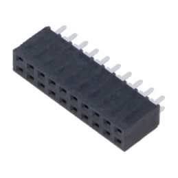 Conector: şiruri pini; mamă; PIN: 20; 2,54mm; aurit; THT; soclu