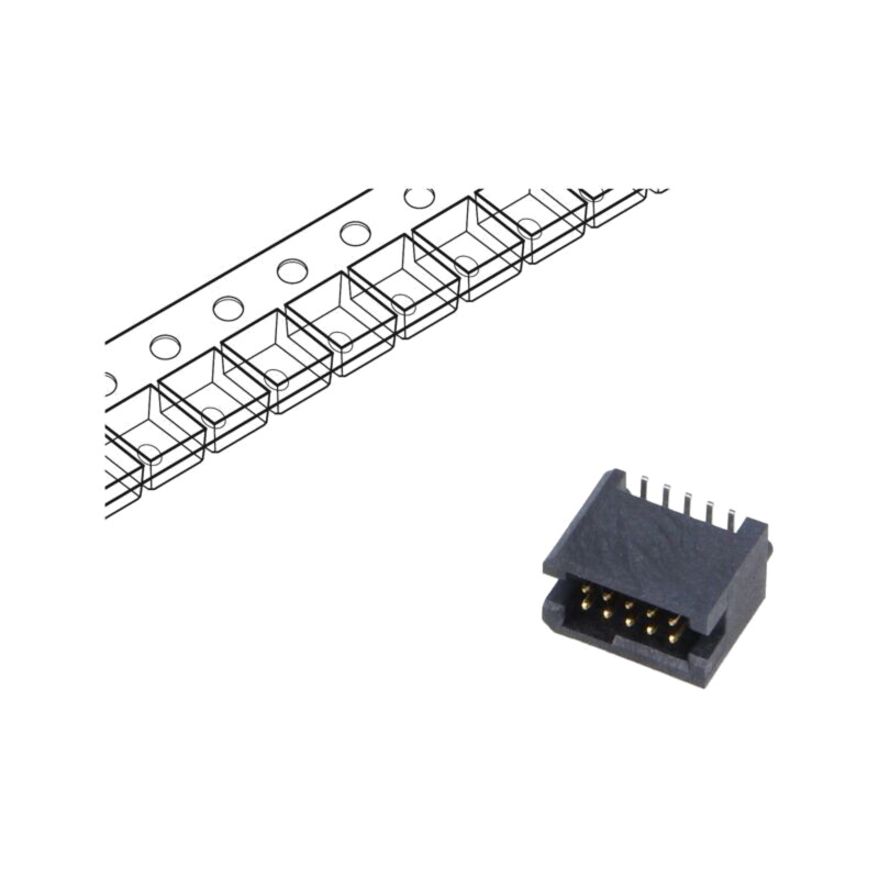 Conector: PCB-PCB; tată; PIN: 10; 1,27mm; TFM; aurit; SMT; soclu; 3,7A Conector: PCB-PCB; tată; PIN: 10; 1,27mm; TFM; aurit; SMT; soclu; 3,7A