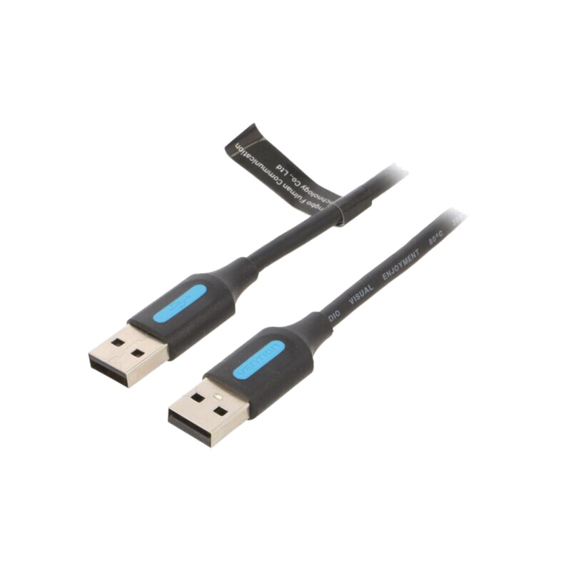 Cablu; USB 2.0; USB A mufă,din ambele părţi; nichelat; 1m; negru Cablu; USB 2.0; USB A mufă,din ambele părţi; nichelat; 1m; negru