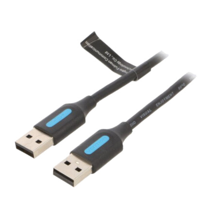 Cablu; USB 2.0; USB A mufă,din ambele părţi; nichelat; 1m; negru