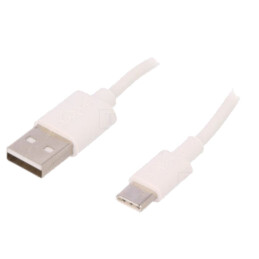 Cablu; USB 2.0; USB A mufă,USB C mufă; 0,5m; alb; Fire: Cu; 480Mbps