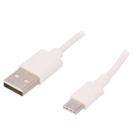 Cablu; USB 2.0; USB A mufă,USB C mufă; 0,5m; alb; Fire: Cu; 480Mbps