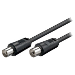 Cablu; 5m; coaxială 9,5mm priză,coaxială 9,5mm mufă; negru; 75Ω