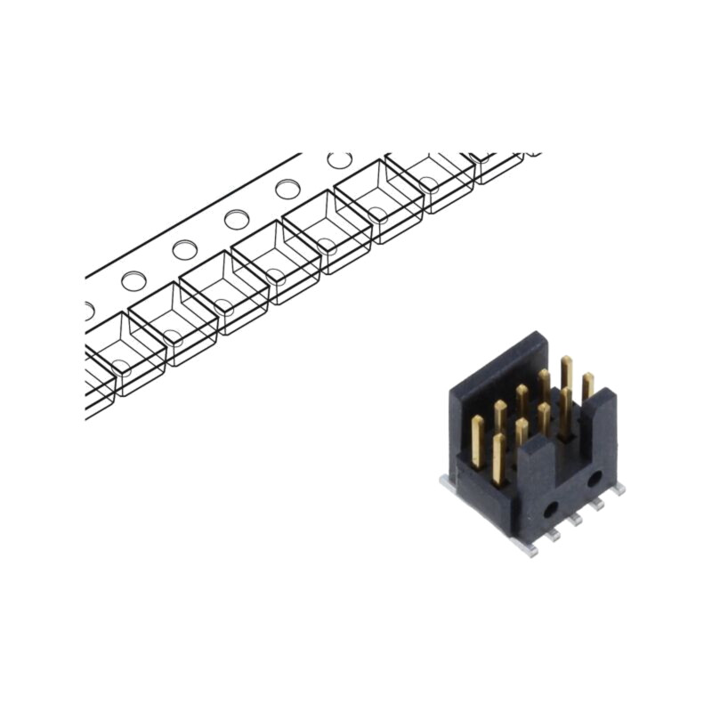Conector: şiruri pini; tată; PIN: 10; 1,27mm; aurit; SMT; soclu; rolă Conector: şiruri pini; tată; PIN: 10; 1,27mm; aurit; SMT; soclu; rolă