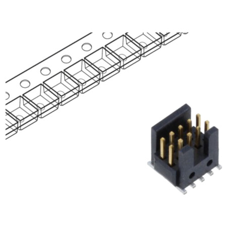 Conector: şiruri pini; tată; PIN: 10; 1,27mm; aurit; SMT; soclu; rolă
