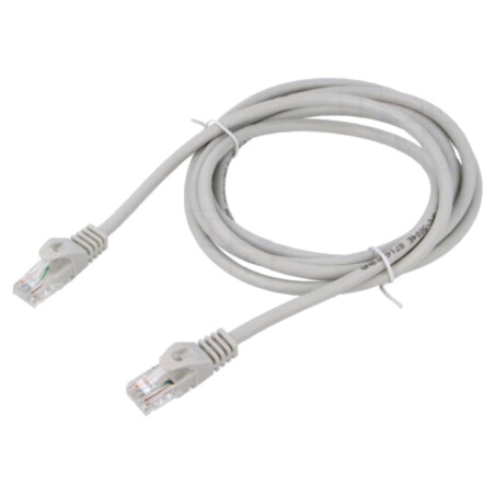 Patch cord; U/UTP; 6; litat; Cu; PVC; gri; 2m; 26AWG; Øcablu: 6,2mm