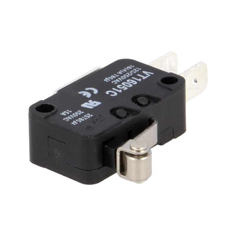 Microîntrerupător SNAP ACTION; 14A/250VAC; cu manetă (cu rolă) Microîntrerupător SNAP ACTION; 14A/250VAC; cu manetă (cu rolă)
