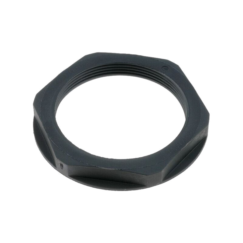 Piuliţă; M50; poliamidă; UL94V-2; 60mm; neagră; -20÷100°C; Pas: 1,5 Piuliţă; M50; poliamidă; UL94V-2; 60mm; neagră; -20÷100°C; Pas: 1,5