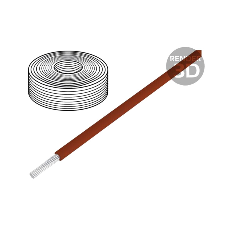 Cablu; litat; Cu; 16AWG; PVC; maro; 300V; 30m; CPR: fără clasificare Cablu; litat; Cu; 16AWG; PVC; maro; 300V; 30m; CPR: fără clasificare