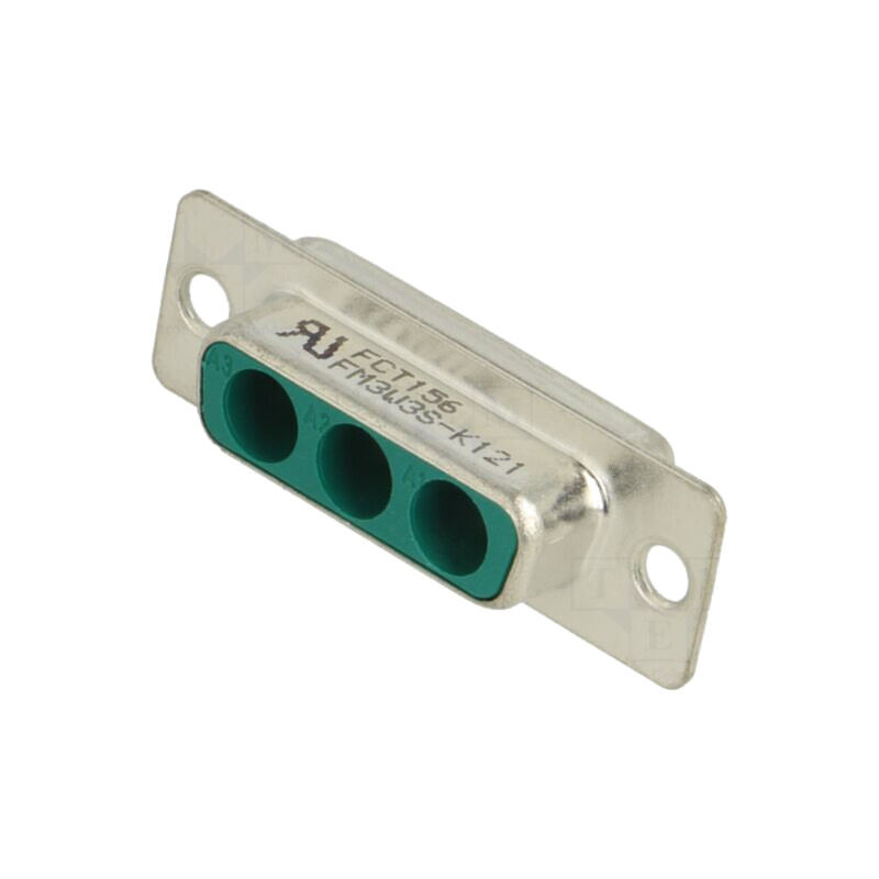 FCT Mixed Layout D-Sub Housing, Female, Tin-plated Shell, 3 FCT Mixed Layout D-Sub Housing, Female, Tin-plated Shell, 3