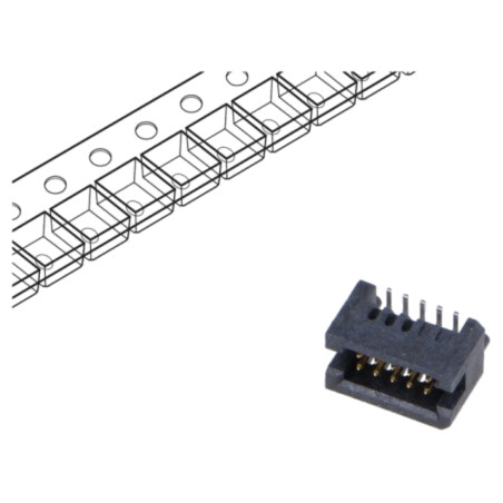 Conector: PCB-PCB; tată; PIN: 10; 1,27mm; TFM; aurit; SMT; soclu; 3,7A