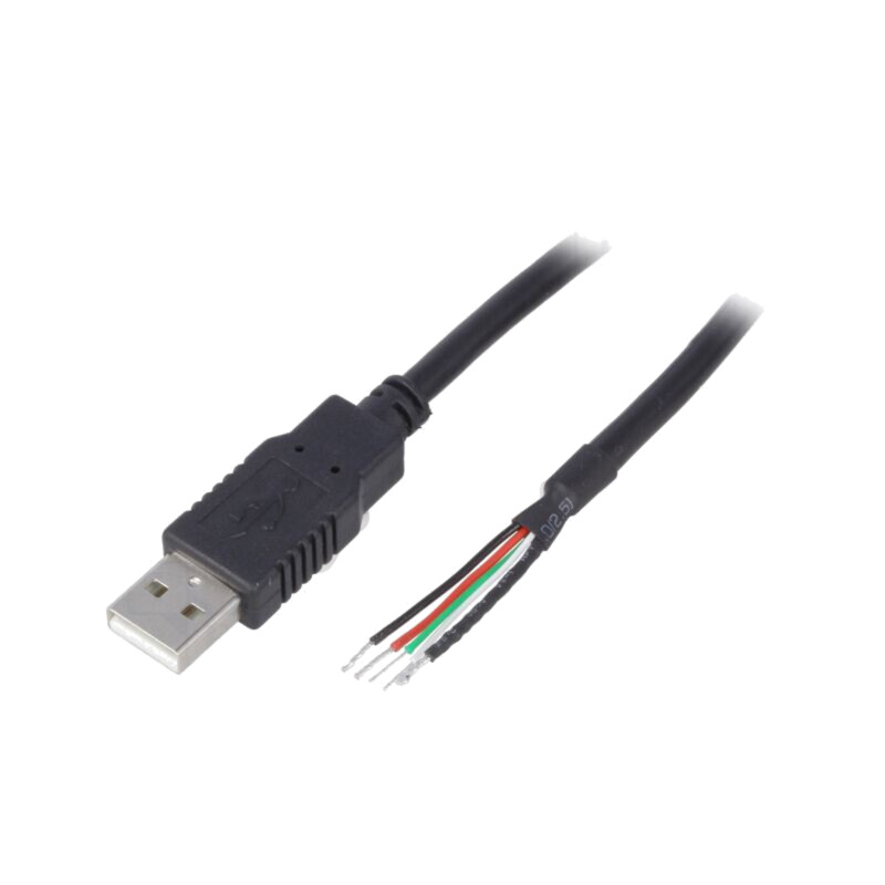 Cablu; USB 2.0; cabluri,USB A mufă; 1,5m; negru; Fire: Cu