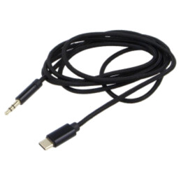 Cablu; Jack 3,5mm 3pin mufă,USB C mufă; aurit; 1,5m; negru