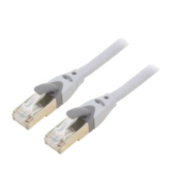 Patch cord; S/FTP; 6a; OFC; PVC; gri; 0,5m; Placare: aurit; Fire: 8