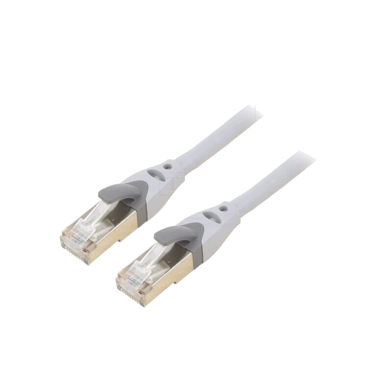 Patch cord; S/FTP; 6a; OFC; PVC; gri; 0,5m; Placare: aurit; Fire: 8 Patch cord; S/FTP; 6a; OFC; PVC; gri; 0,5m; Placare: aurit; Fire: 8