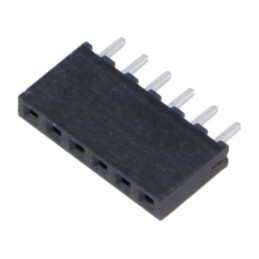 Conector: şiruri pini; mamă; PIN: 6; 2mm; aurit; THT; soclu; drept