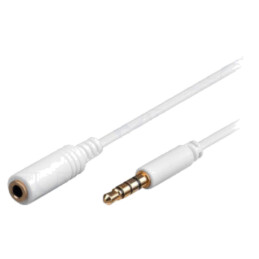Cablu; Jack 3,5mm 4pin soclu,Jack 3,5mm 4pin mufă; 1,5m; alb