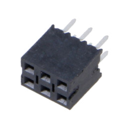 Conector: şiruri pini; soclu; tată; PIN: 6; drept; 2,54mm; THT; 2x3