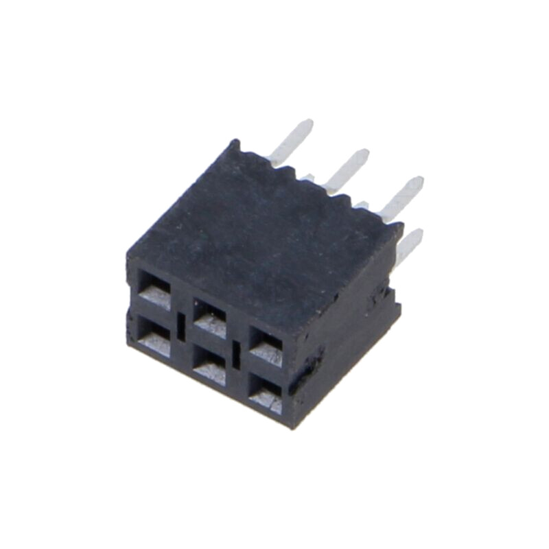 Conector: şiruri pini; soclu; tată; PIN: 6; drept; 2,54mm; THT; 2x3