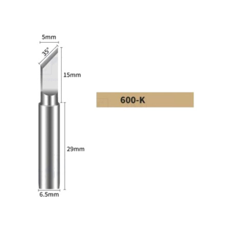 Vârf; tip cuţit; 5mm; pentru staţie de lipit