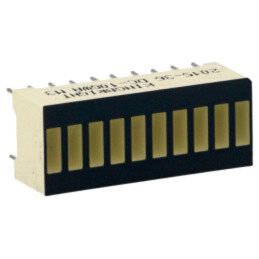 Afişaj: LED; riglă; verde; 2,2÷5,6mcd; 25,4x10,16mm
