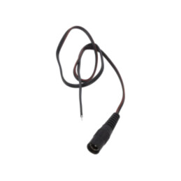 Cablu; 2x0,75mm2; cabluri,DC 5,5/2,5 soclu; drept; negru; 0,25m