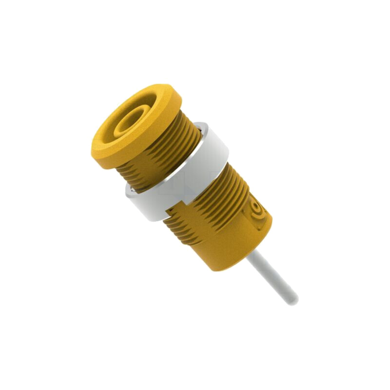 Conector: banană 4mm; soclu; 36A; 1kV; galbenă; nichelat Conector: banană 4mm; soclu; 36A; 1kV; galbenă; nichelat