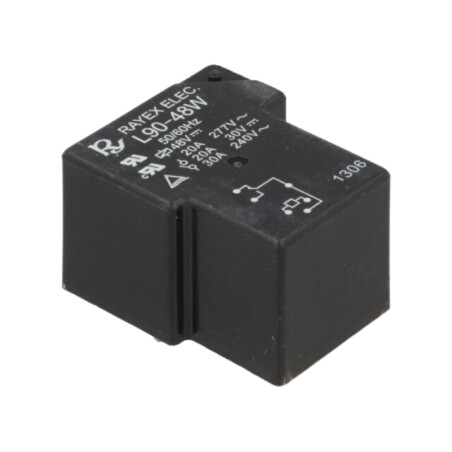 Releu: electromagnetic; SPDT; Ubobină: 48VDC; 30A; L90; PCB; 900mW