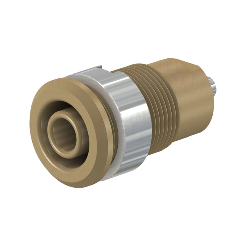 Conector: banană 4mm; soclu; 24A; 1kV; Orif: Ø12,2mm; maro; nichelat Conector: banană 4mm; soclu; 24A; 1kV; Orif: Ø12,2mm; maro; nichelat