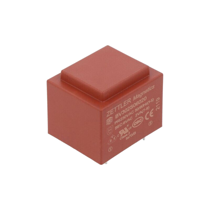 Transformator: încapsulat; 2VA; 230VAC; 6V; 333mA; PCB Transformator: încapsulat; 2VA; 230VAC; 6V; 333mA; PCB