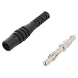 Conector: banană 4mm; mufă; 32A; 30VAC; 60VDC; neagră; neizolat