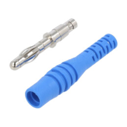 Conector: banană 4mm; mufă; 32A; 30VAC; 60VDC; albastră; neizolat