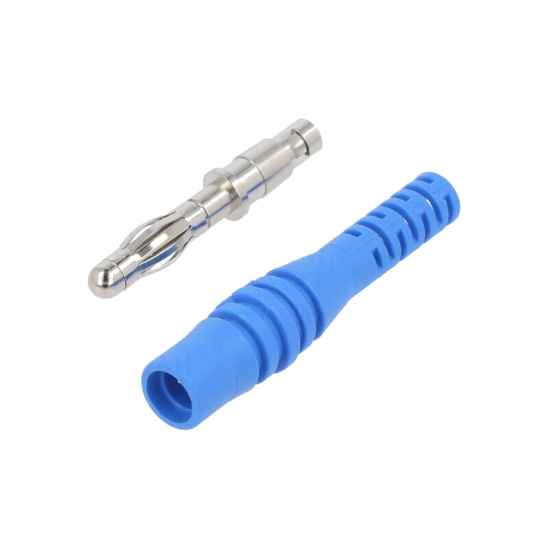 Conector: banană 4mm; mufă; 32A; 30VAC; 60VDC; albastră; neizolat Conector: banană 4mm; mufă; 32A; 30VAC; 60VDC; albastră; neizolat