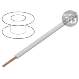 Cablu; H05V-K,LgY; litat; Cu; 2,5mm2; PVC; alb; 300V,500V; 50m