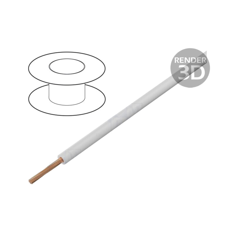 Cablu; H05V-K,LgY; litat; Cu; 2,5mm2; PVC; alb; 300V,500V; 50m Cablu; H05V-K,LgY; litat; Cu; 2,5mm2; PVC; alb; 300V,500V; 50m