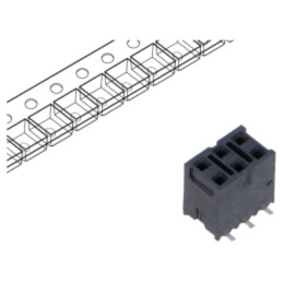 Conector: şiruri pini; mamă; PIN: 6; 2,54mm; aurit; SMT; soclu; rolă