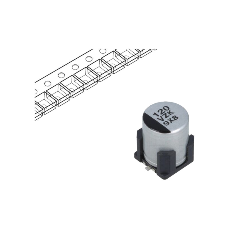 Condensator: hibrid; 120uF; 35VDC; ESR: 35mΩ; ZKU; SMD; ±20%; 4000h
