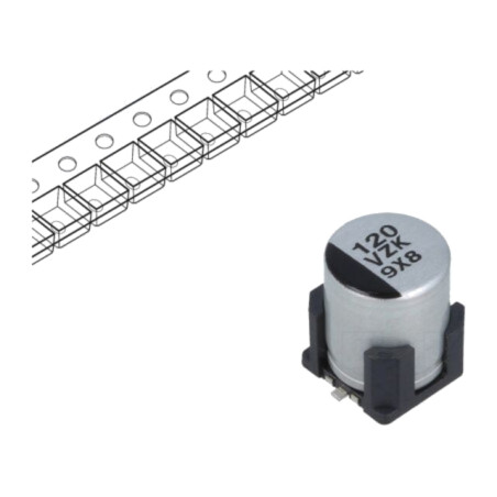 Condensator: hibrid; 120uF; 35VDC; ESR: 35mΩ; ZKU; SMD; ±20%; 4000h