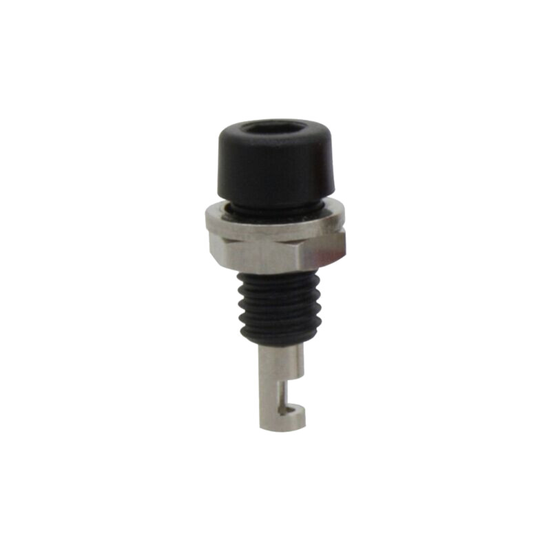 Conector: banană 2mm; soclu; 10A; neagră; pe panou,înşurubare Conector: banană 2mm; soclu; 10A; neagră; pe panou,înşurubare