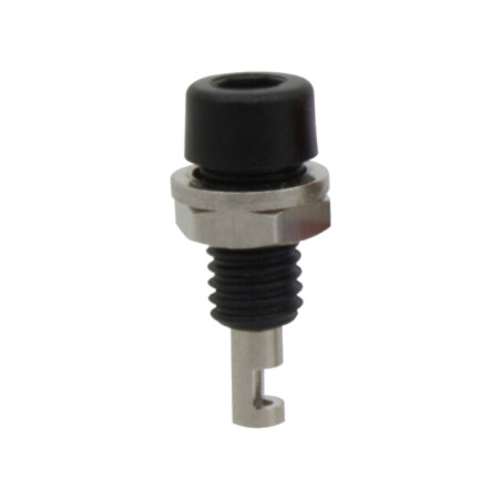 Conector: banană 2mm; soclu; 10A; neagră; pe panou,înşurubare