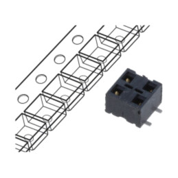 Conector: şiruri pini; mamă; PIN: 4; 2,54mm; gold flash; SMT; soclu