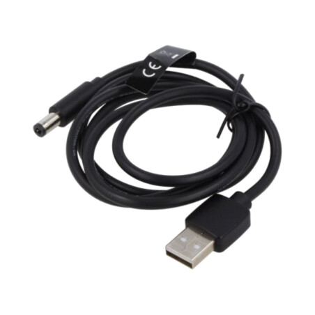 Cablu; USB A mufă,DC 5,5/2,5 mufă; negru; 1,5m; Izolaţie: PVC
